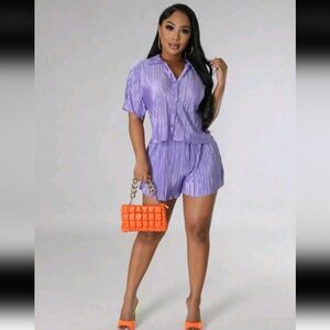 Botton down short set